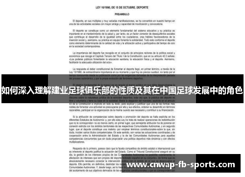 如何深入理解建业足球俱乐部的性质及其在中国足球发展中的角色