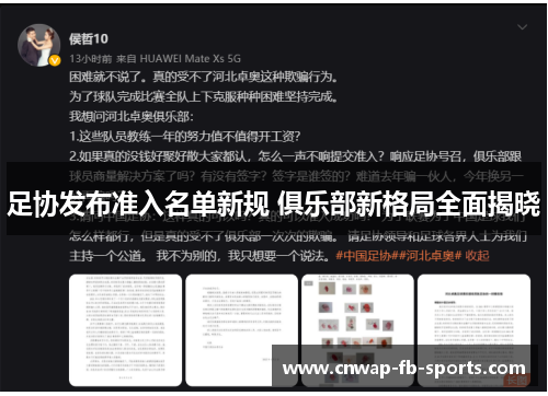 足协发布准入名单新规 俱乐部新格局全面揭晓